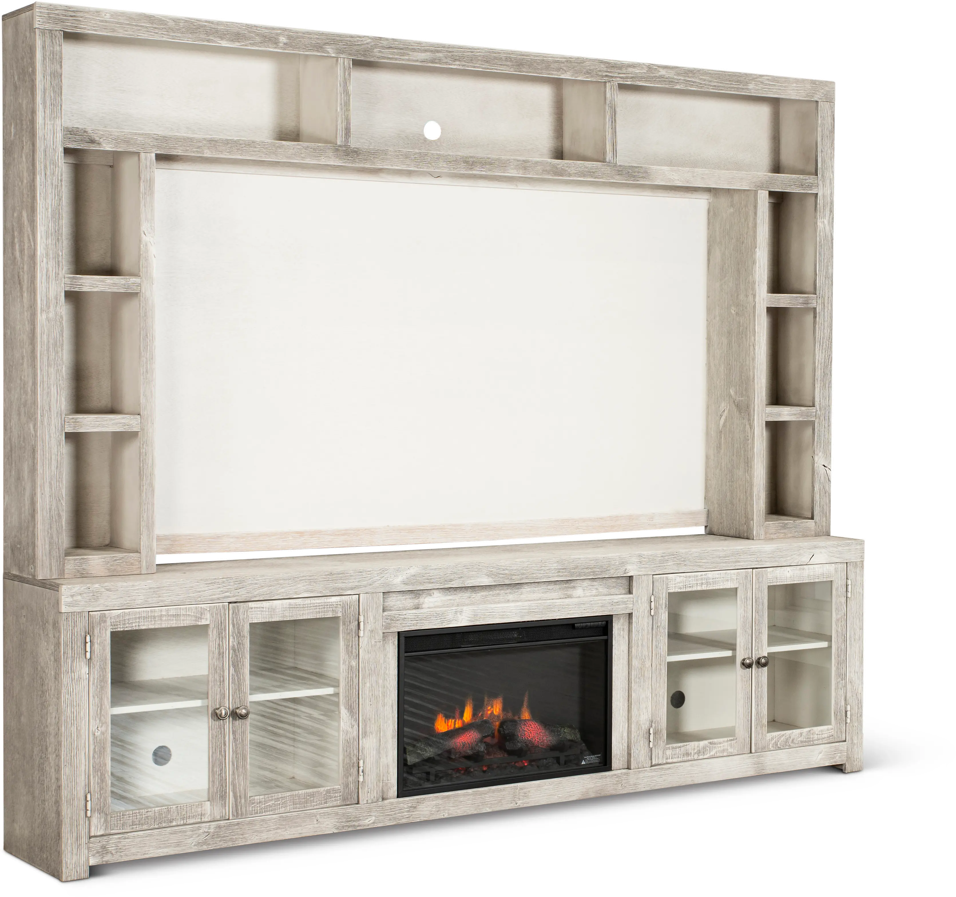 Avery Loft 97 Fireplace Entertainment Center with Hutch-3