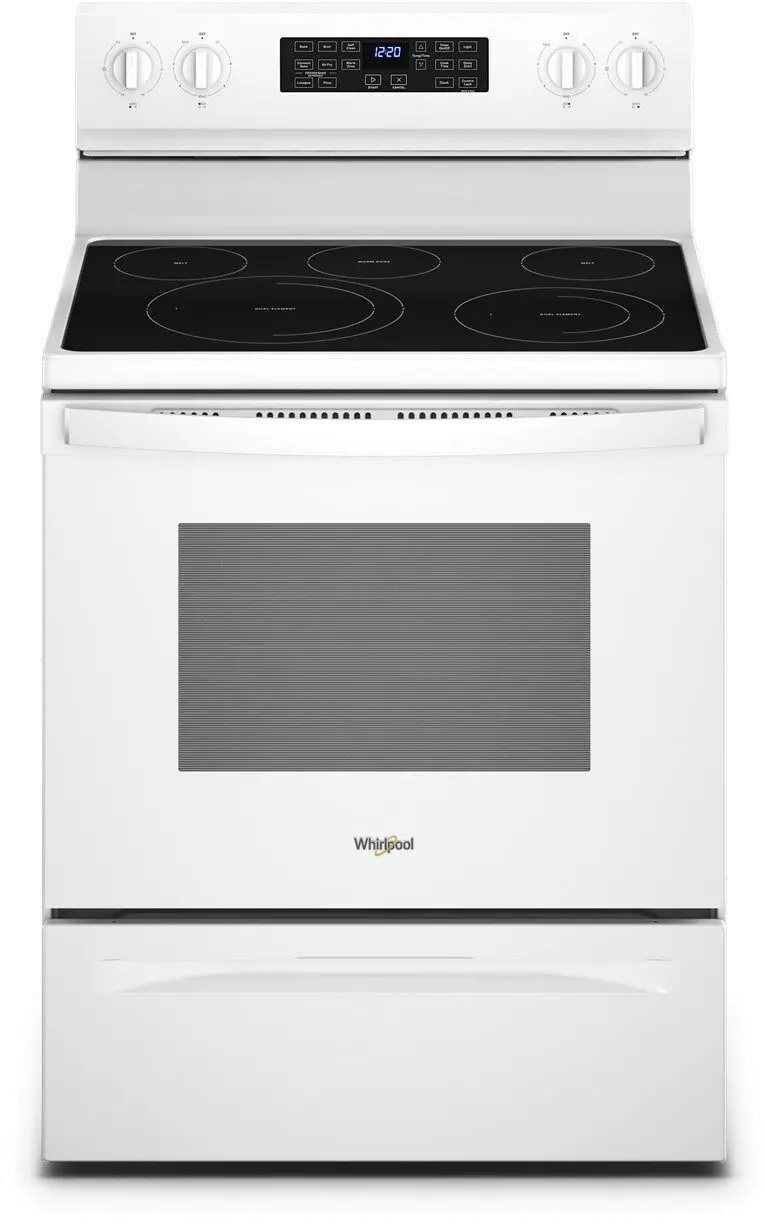 WFE550S0LW Whirlpool Smooth Top Electric Range - White 5.3 cu ft-1