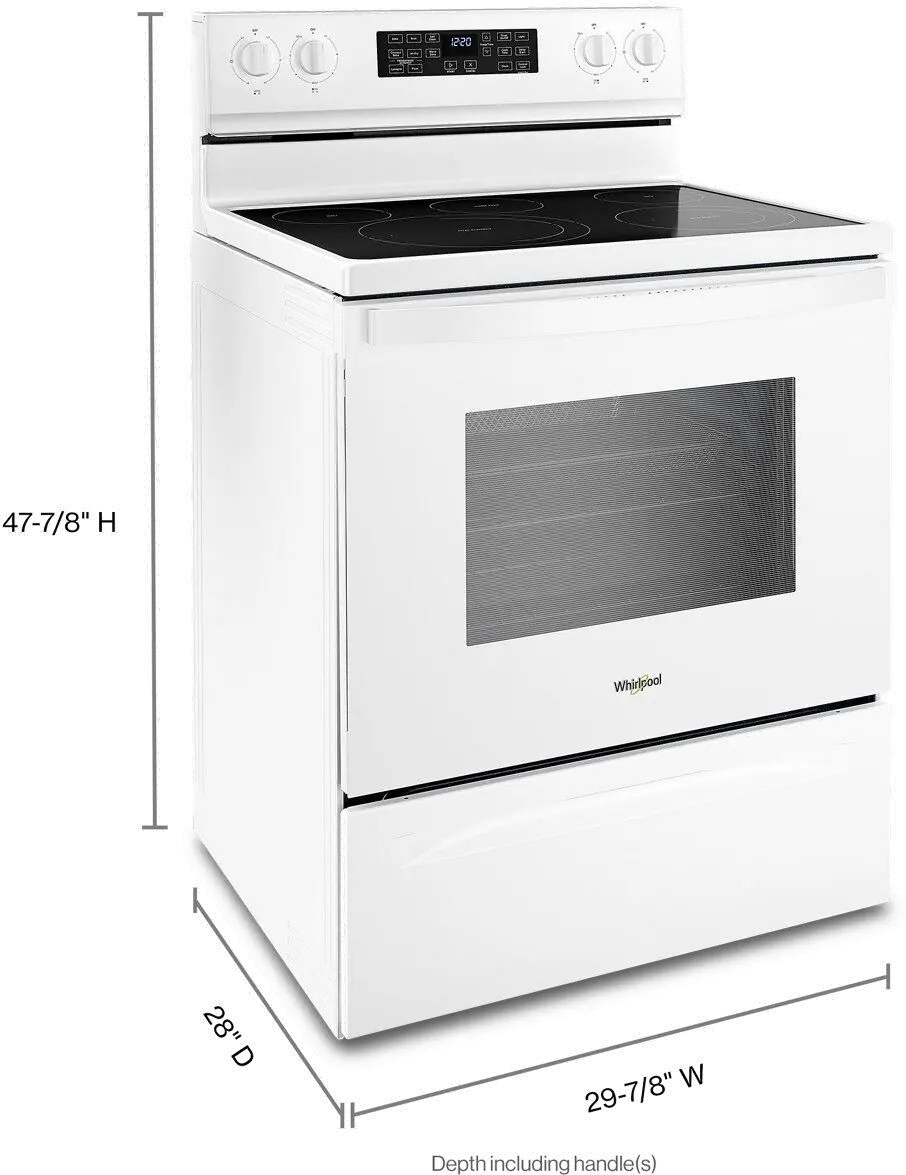 WFE550S0LW Whirlpool Smooth Top Electric Range - White 5.3 cu ft-8