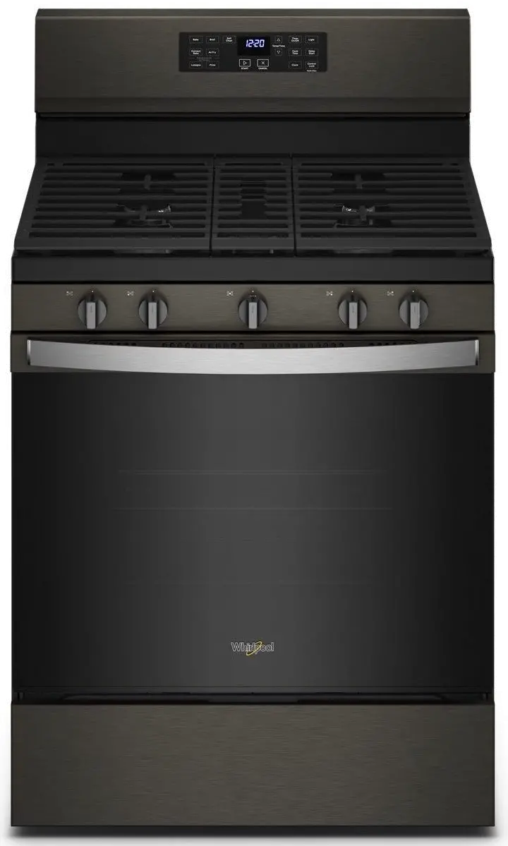 WFG550S0LV Whirlpool 5 cu ft Gas Range with Air Fry - Black Stainless Steel-1