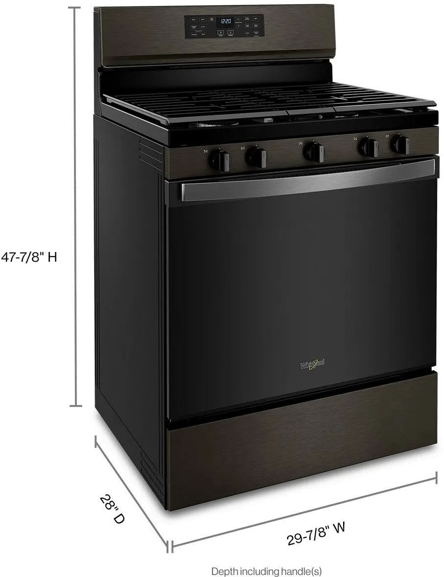 WFG550S0LV Whirlpool 5 cu ft Gas Range with Air Fry - Black Stainless Steel-13