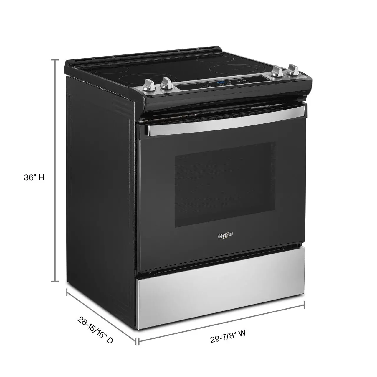 WEE515S0LS Whirlpool Smooth Top Electric Range - Stainless Steel. 4.8 cu ft-8