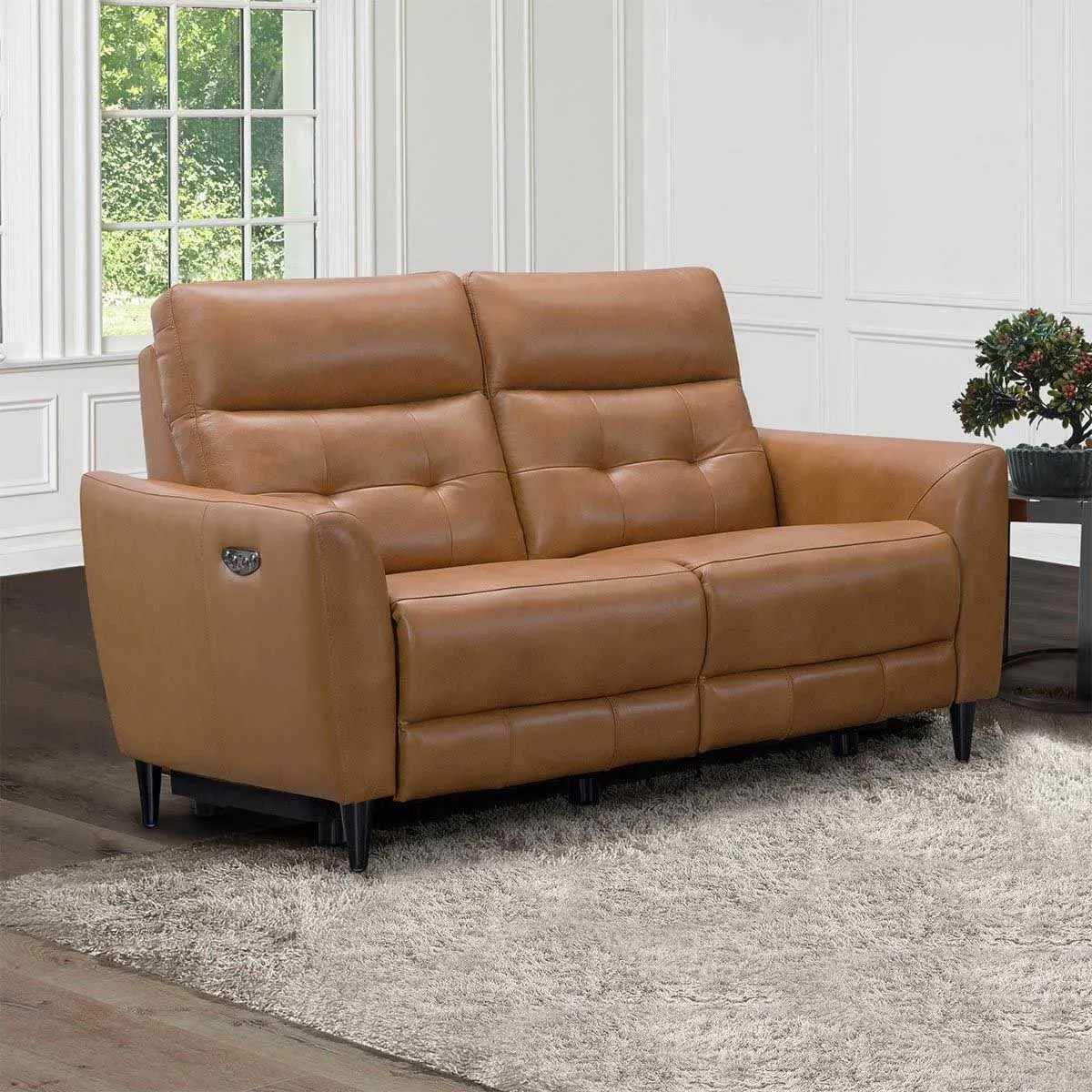 Ashokan Camel Brown Power Reclining Loveseat-1