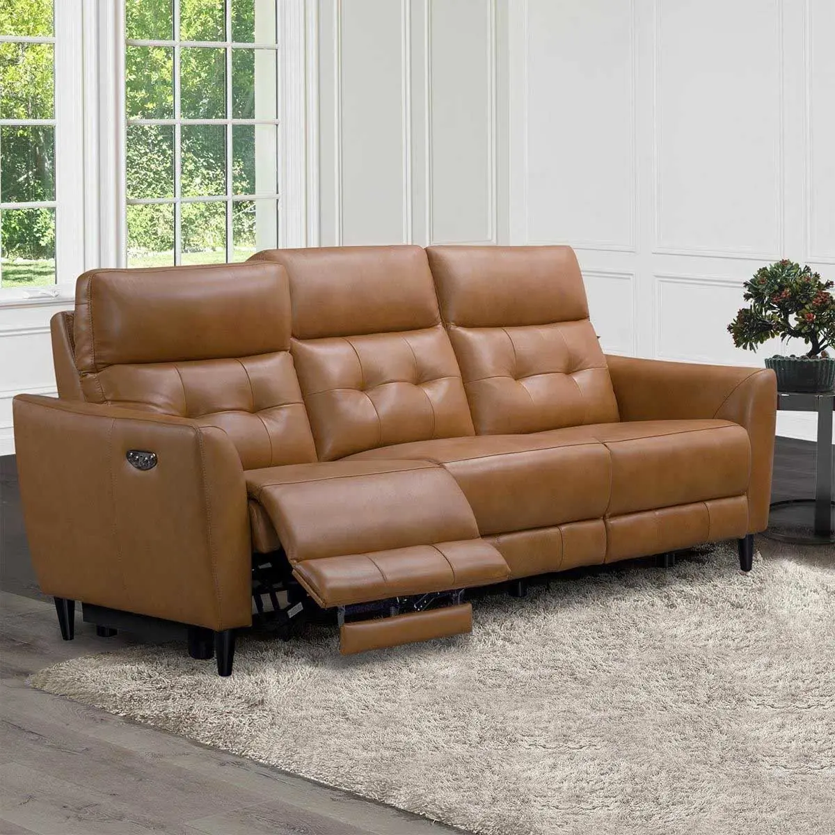 Ashokan Camel Brown Power Reclining Sofa-1