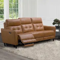 Ashokan Camel Brown Power Reclining Sofa