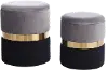 Daryman Gray and Black Ottoman