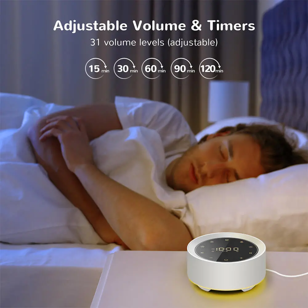 Letsfit Sound Machine with Alarm Clock - White-5