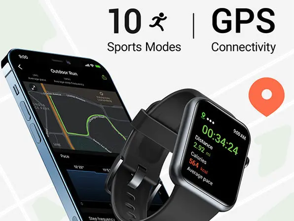 Letsfit IW2 Black Smartwatch-4