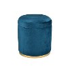 Raina Navy Modern Storage Ottoman