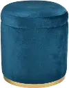 Raina Navy Modern Storage Ottoman