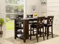 Monaco Dark Brown 5 Piece Dining Room Set
