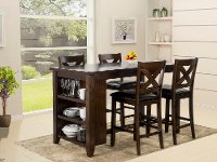 Monaco Dark Brown 5 Piece Dining Room Set