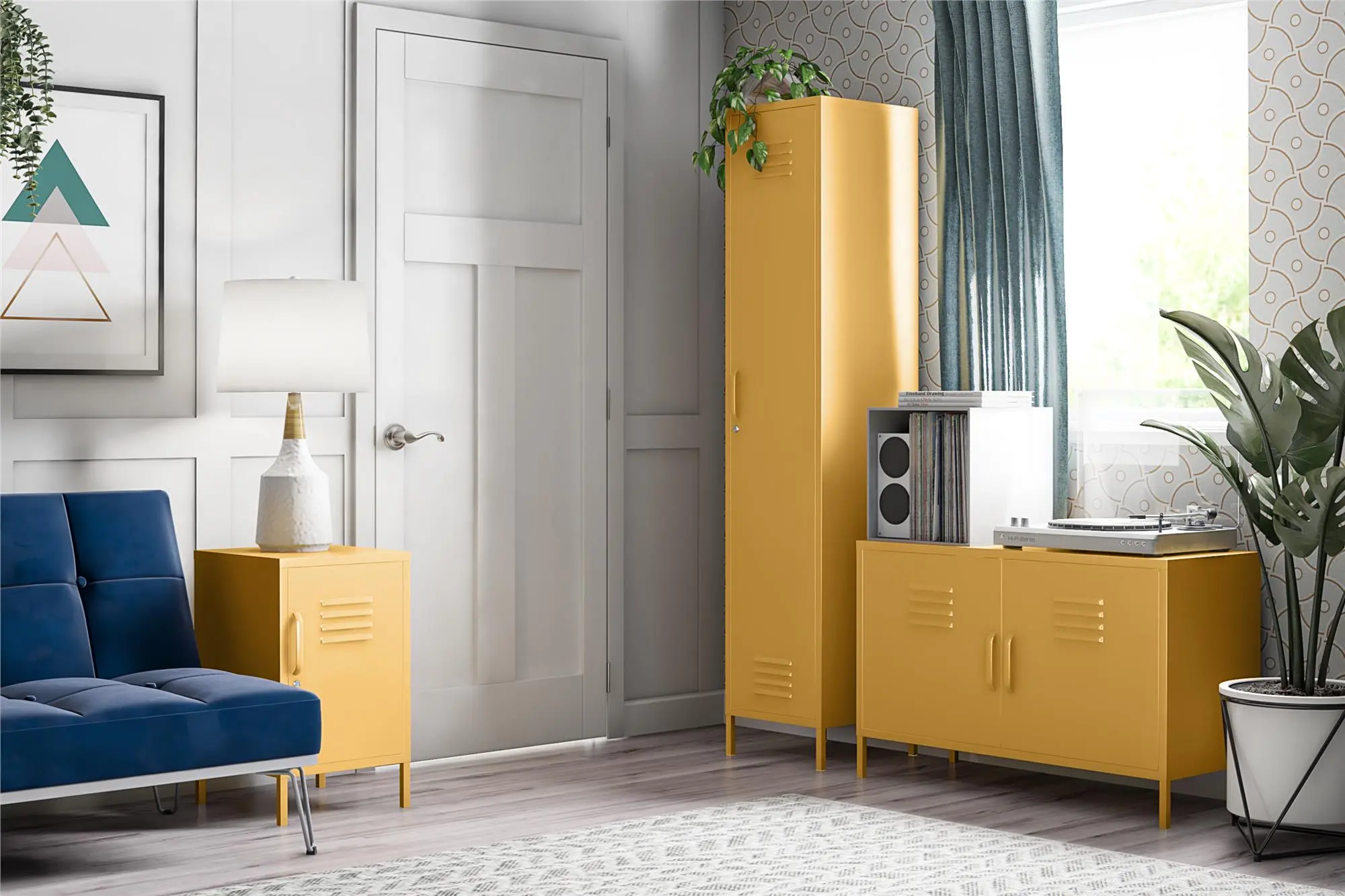 Cache Yellow 2-Door Metal Locker-3