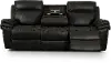 Clearance Black Reclining Sofa with Drop-Down Table
