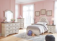 Amie Antiqued White 4 Piece Twin Bedroom Set