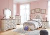 Clearance Amie Antiqued White 4 Piece Twin Bedroom Set