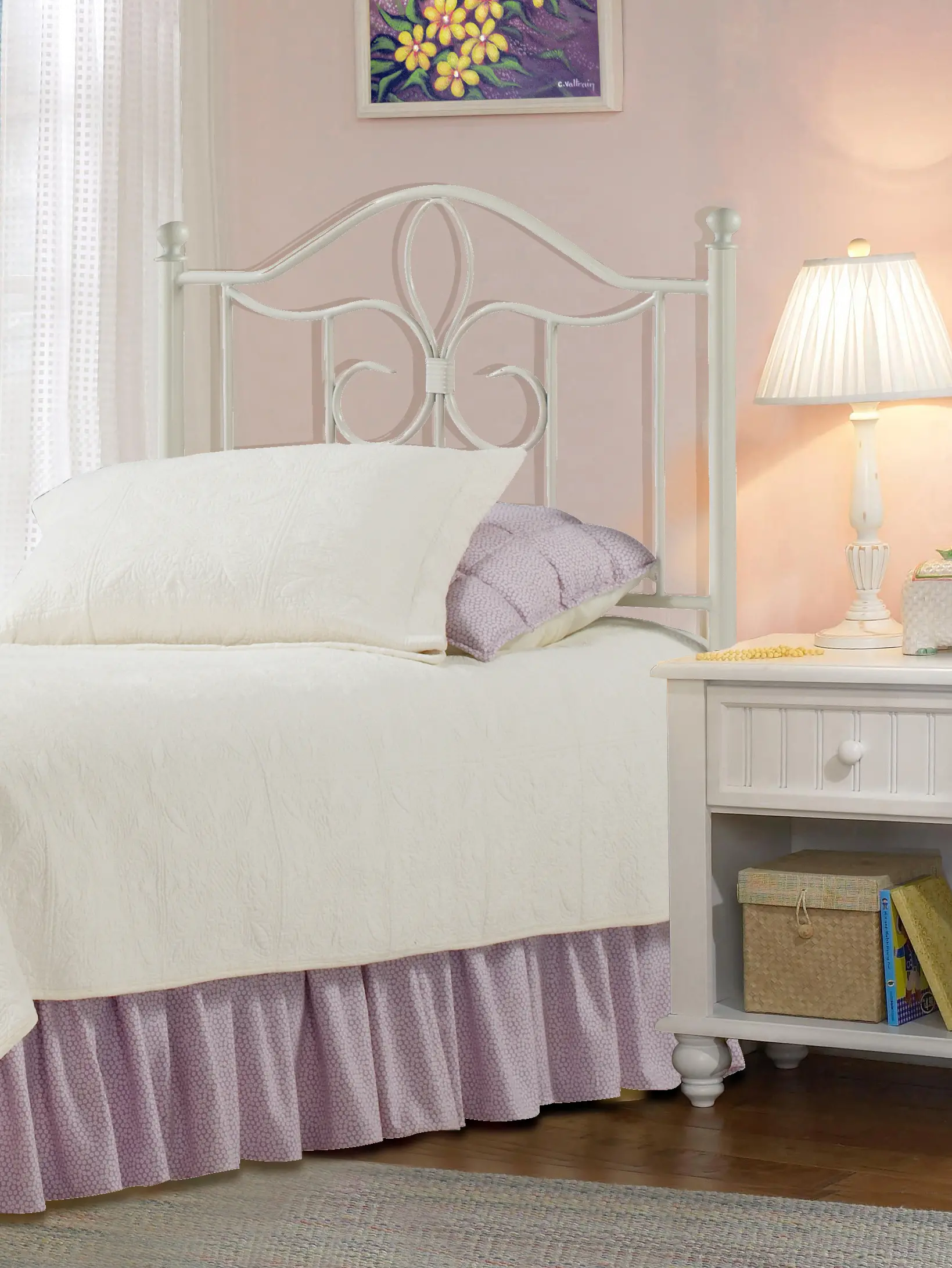 Westfield White Twin Metal Headboard-1