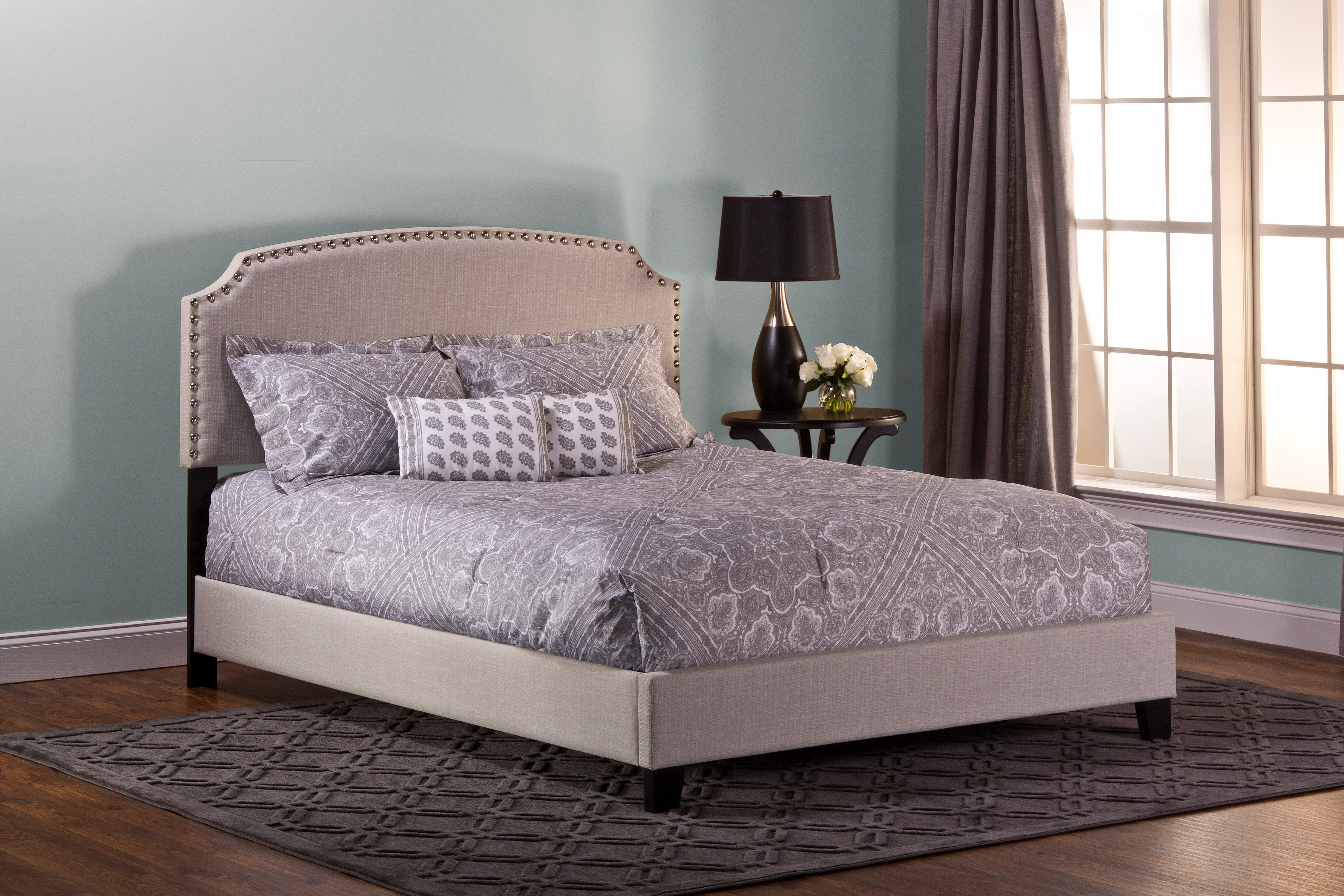 Lani Light Gray Twin Upholstered Bed-2