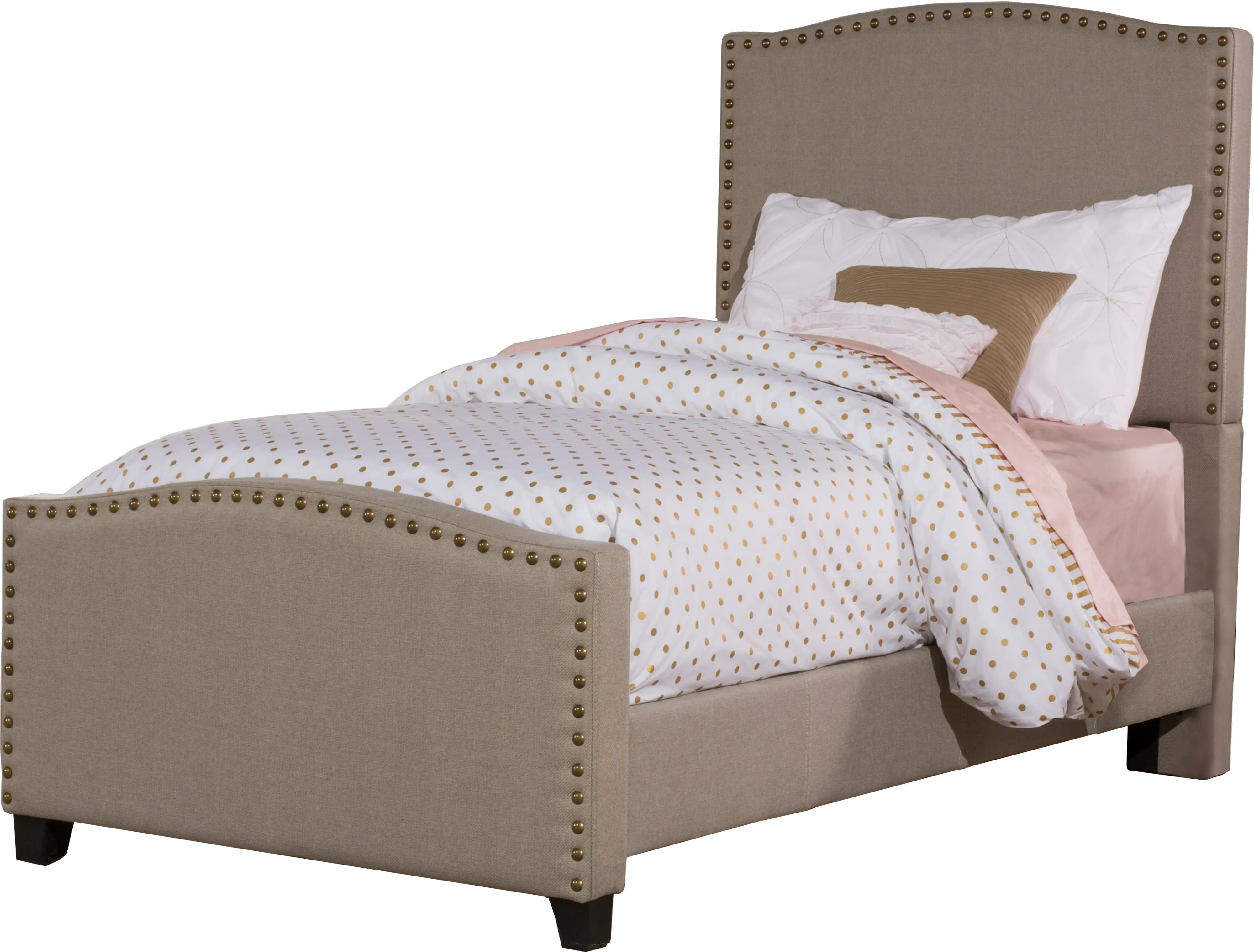 Kerstein Light Taupe Twin Upholstered Bed-2