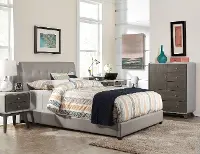 Lusso Gray Full Upholstered Bed