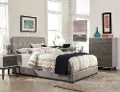 Lusso Gray Queen Upholstered Bed