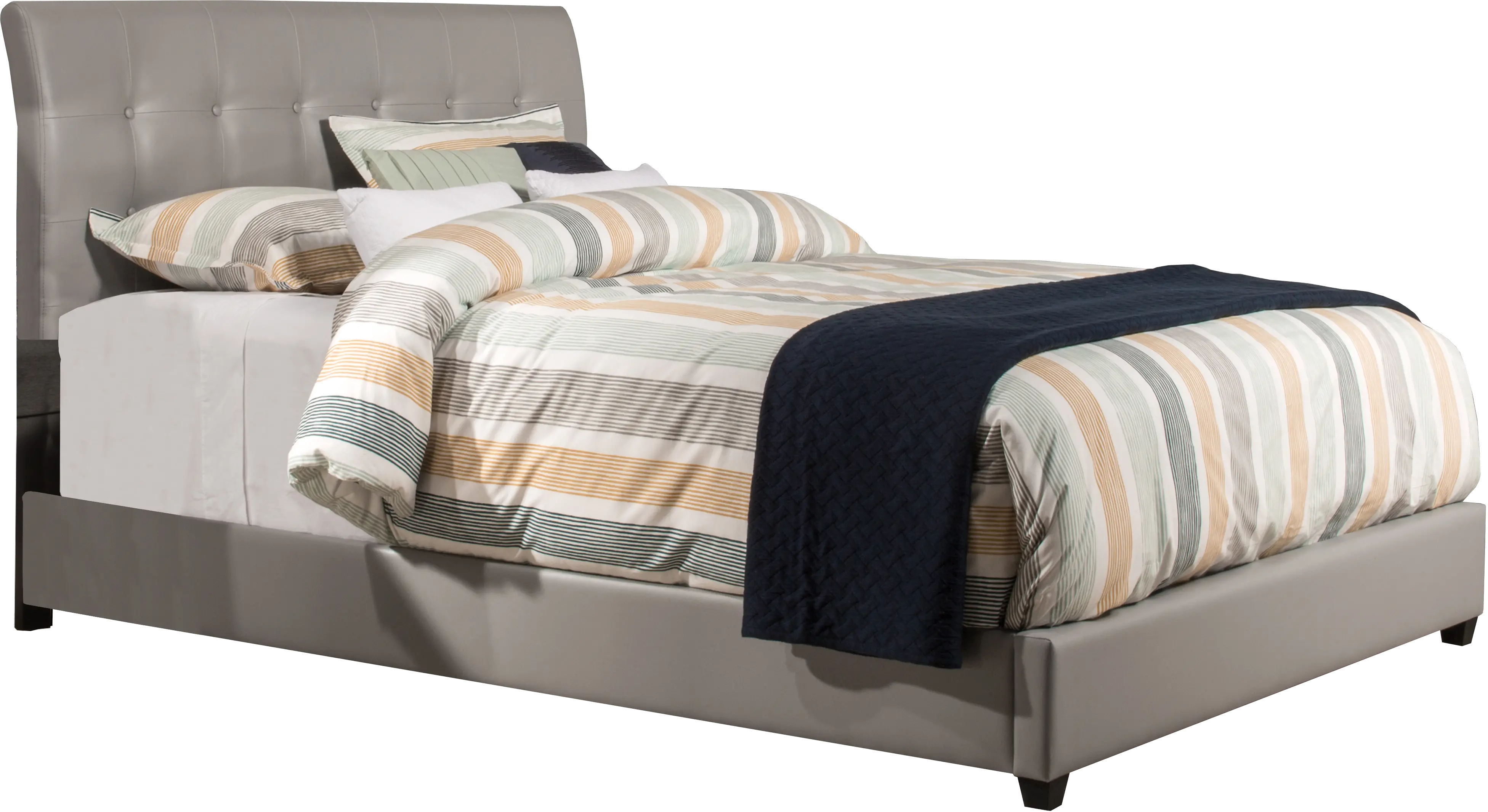 Lusso Gray Queen Upholstered Bed-2
