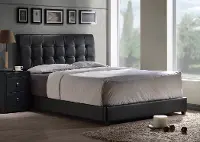 Lusso Black Full Upholstered Bed