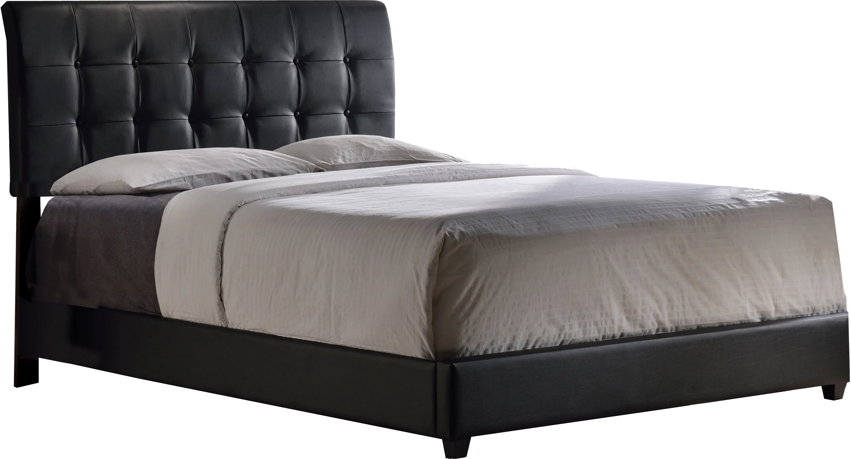 Lusso Black Full Upholstered Bed-2