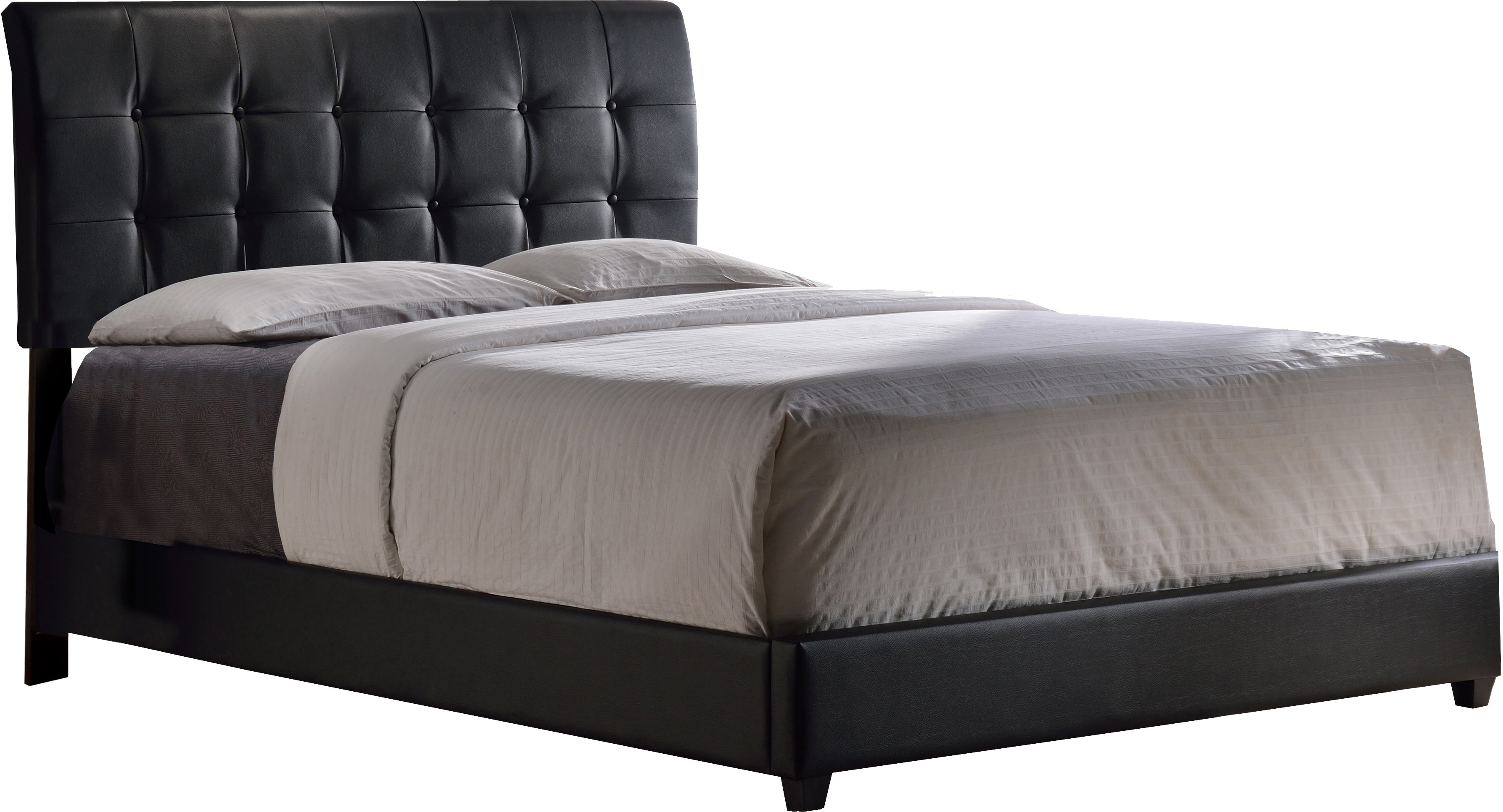 Lusso Black Queen Upholstered Bed-2