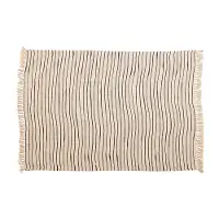 Woven Recycled Black and Cream Throw