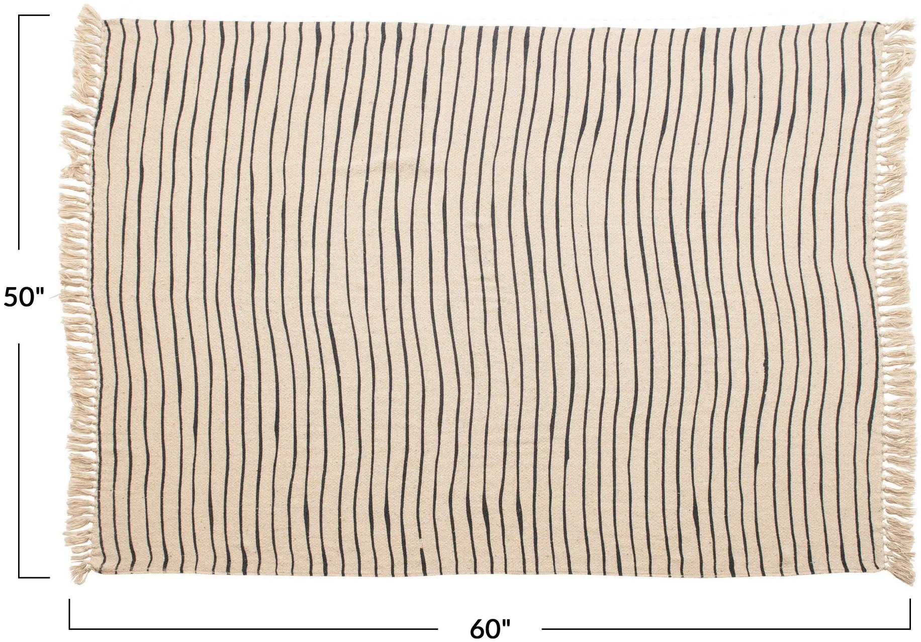 Woven Recycled Black and Cream Throw-2