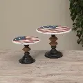 Large Wood and Metal American Stands