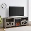 W70FPABGW Clearance Walter Gray 70 Fireplace TV Stand - Walker Edison