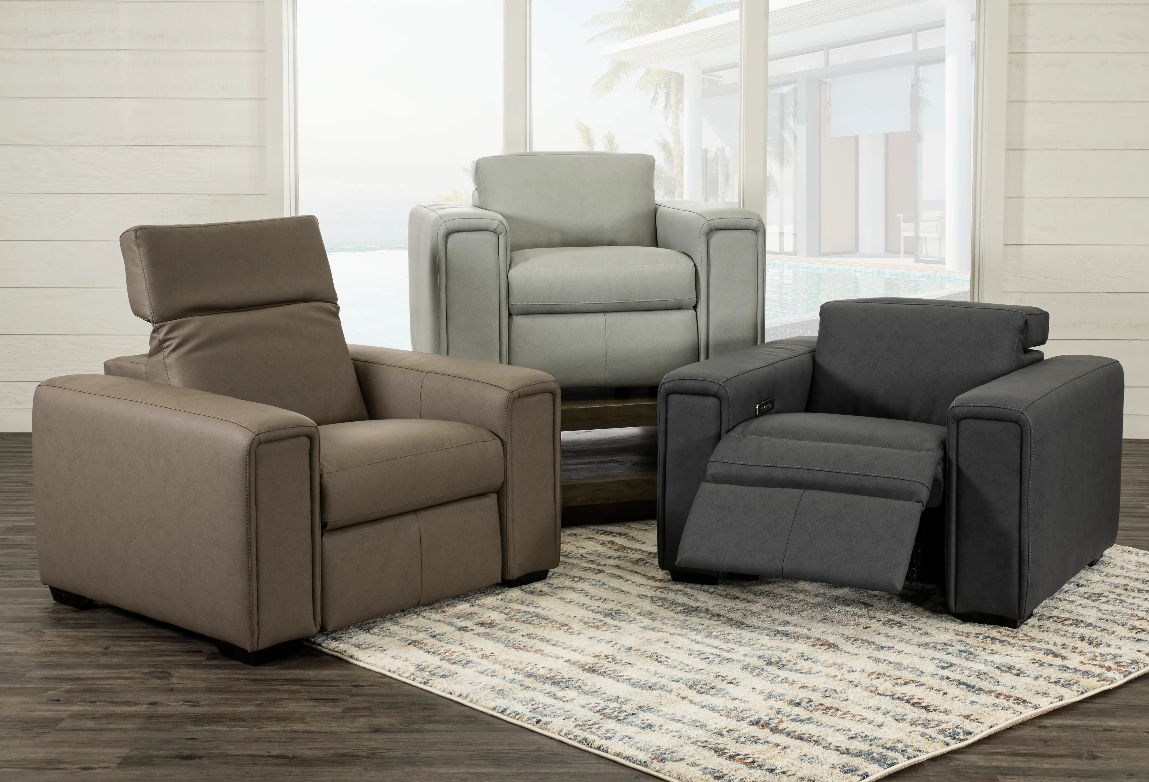 Titan Taupe Wall Hugger Power Recliner-2