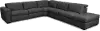 Titan Charcoal 5 Piece Power Reclining Sectional