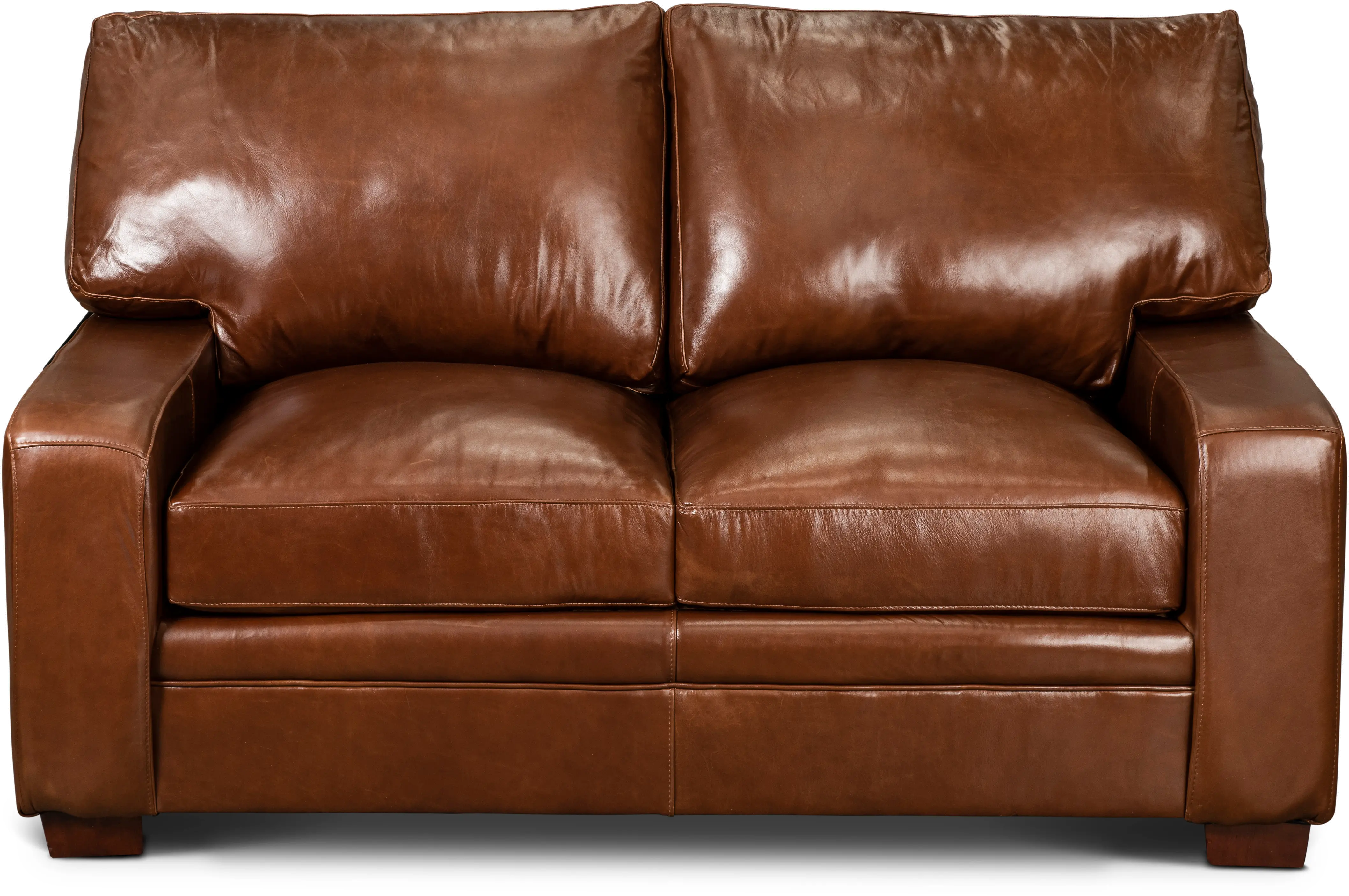 Anejo Brown Leather Loveseat-1