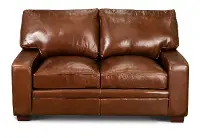 Anejo Brown Leather Loveseat