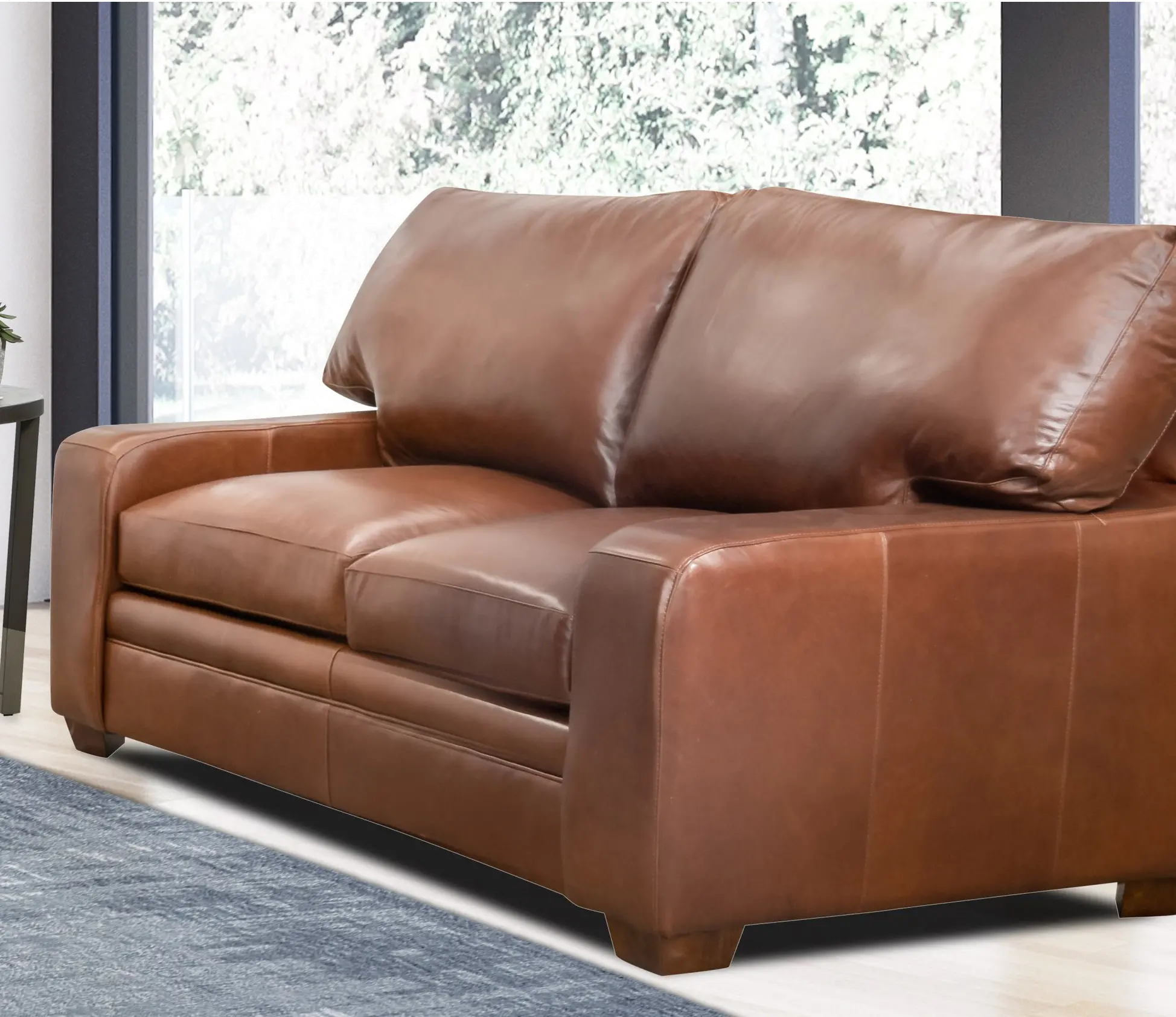 Anejo Brown Leather Loveseat-2