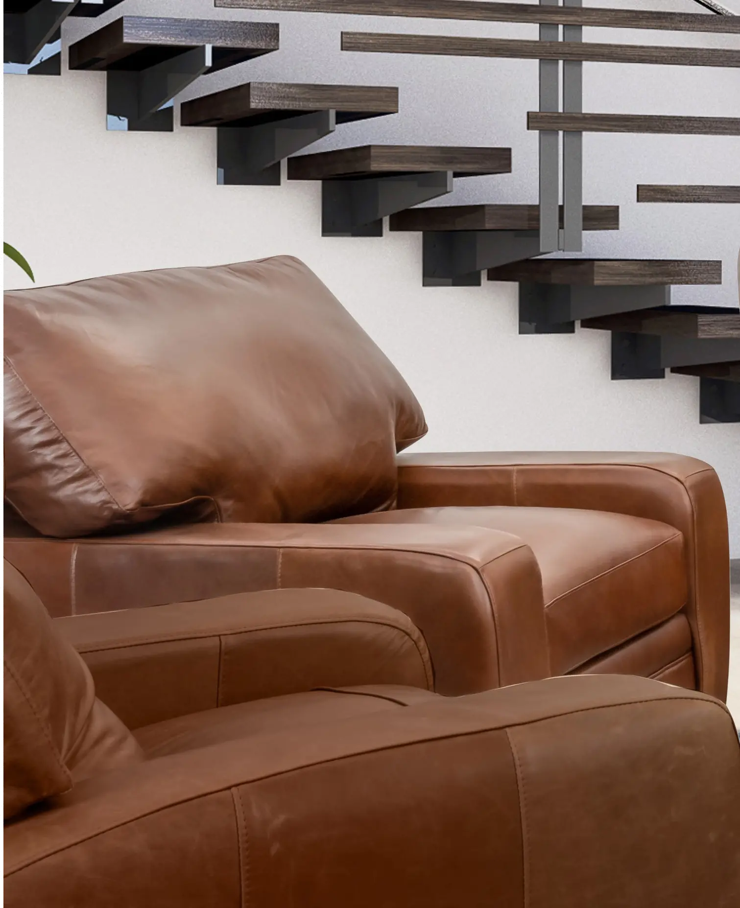 Anejo Brown Leather Chair-4