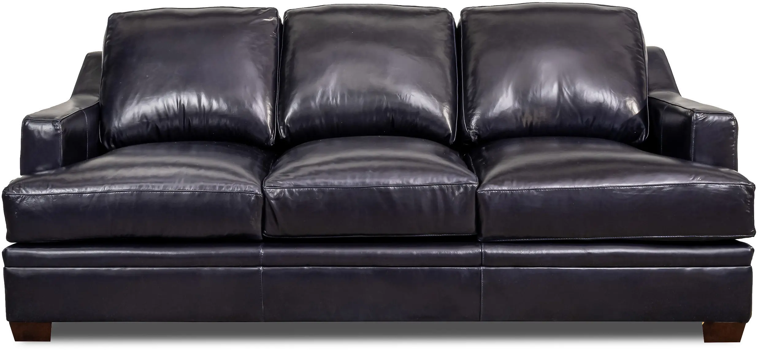 Azul Blue Leather Sofa-1
