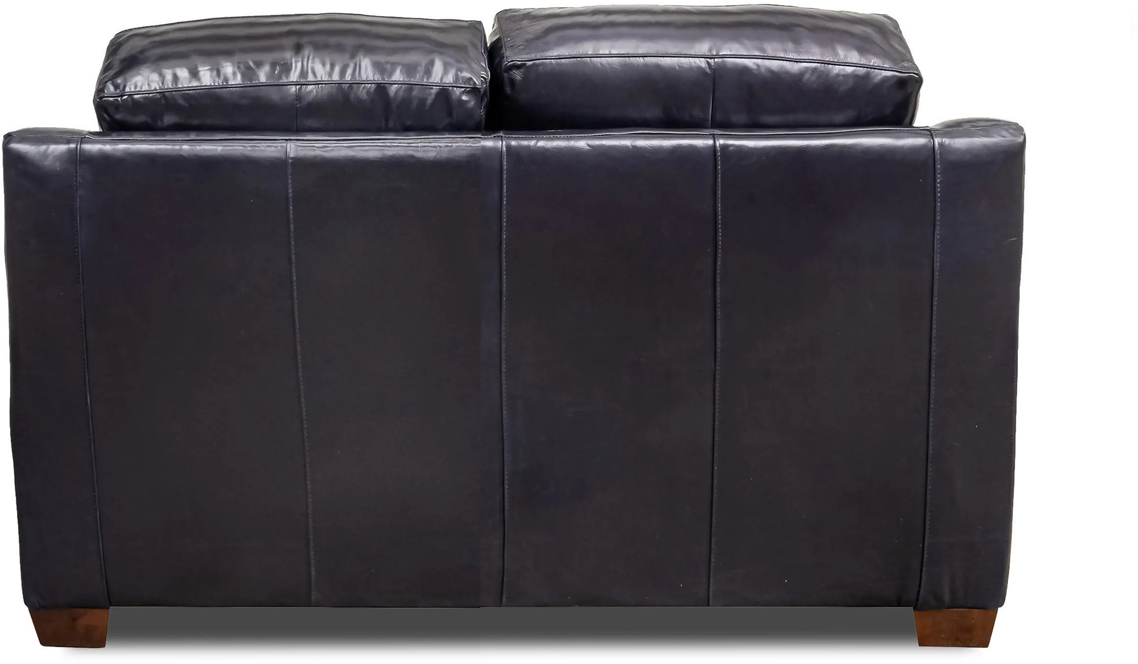 Azul Blue Leather Loveseat-2