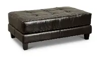 Cigar Dark Brown Leather Ottoman