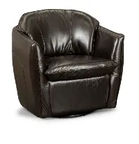 Cigar Dark Brown Leather Swivel Chair