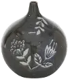 Dark Blue Floral Ceramic Vase