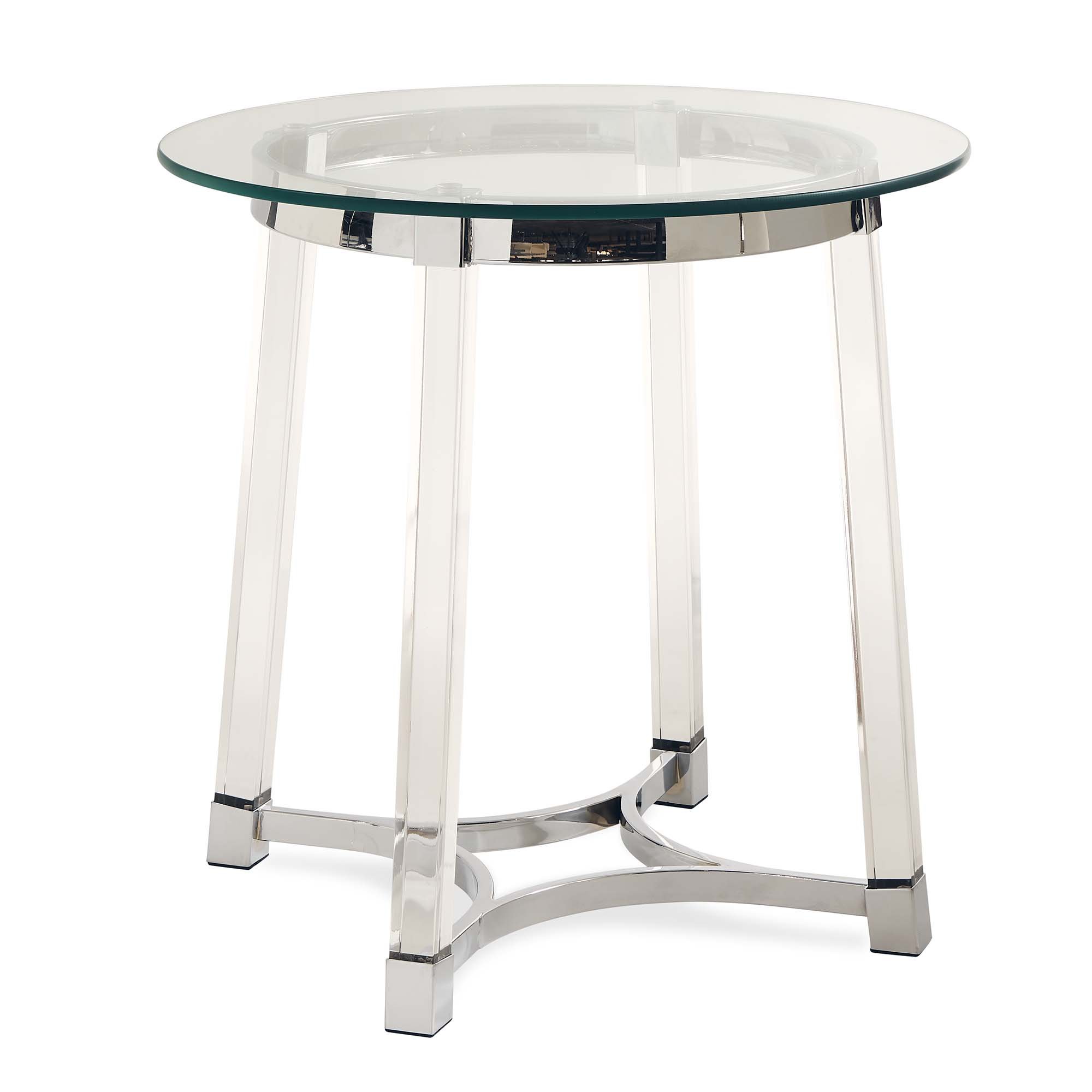 Lucinda Glass and Chrome Metal End Table-1