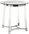 Lucinda Glass and Chrome Metal End Table