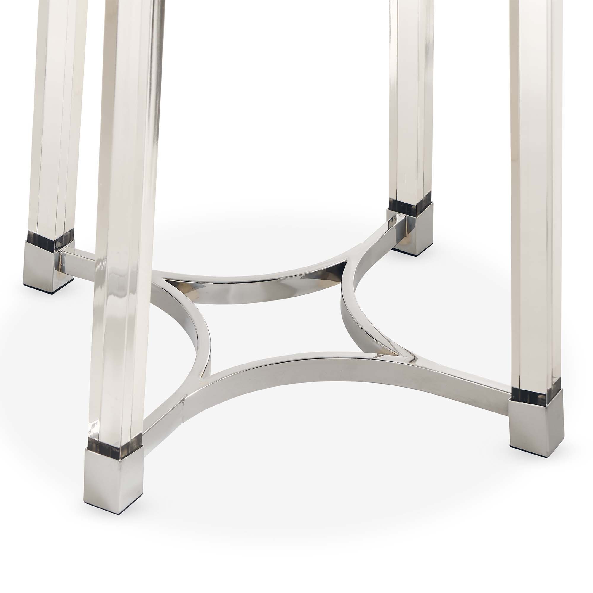 Lucinda Glass and Chrome Metal End Table-4
