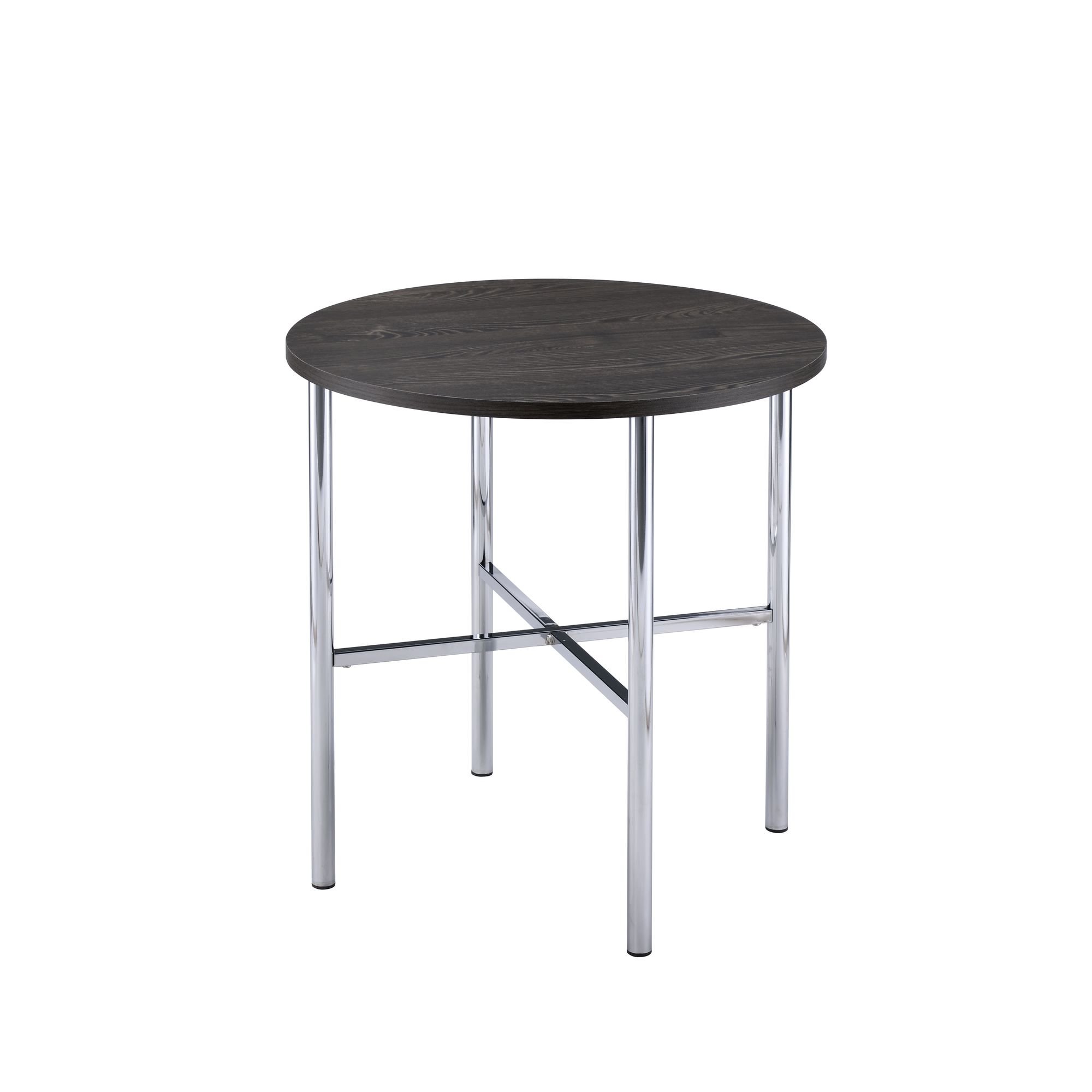 Dakota Charcoal Off Black and Chrome Round 3 Pack Table Set-4