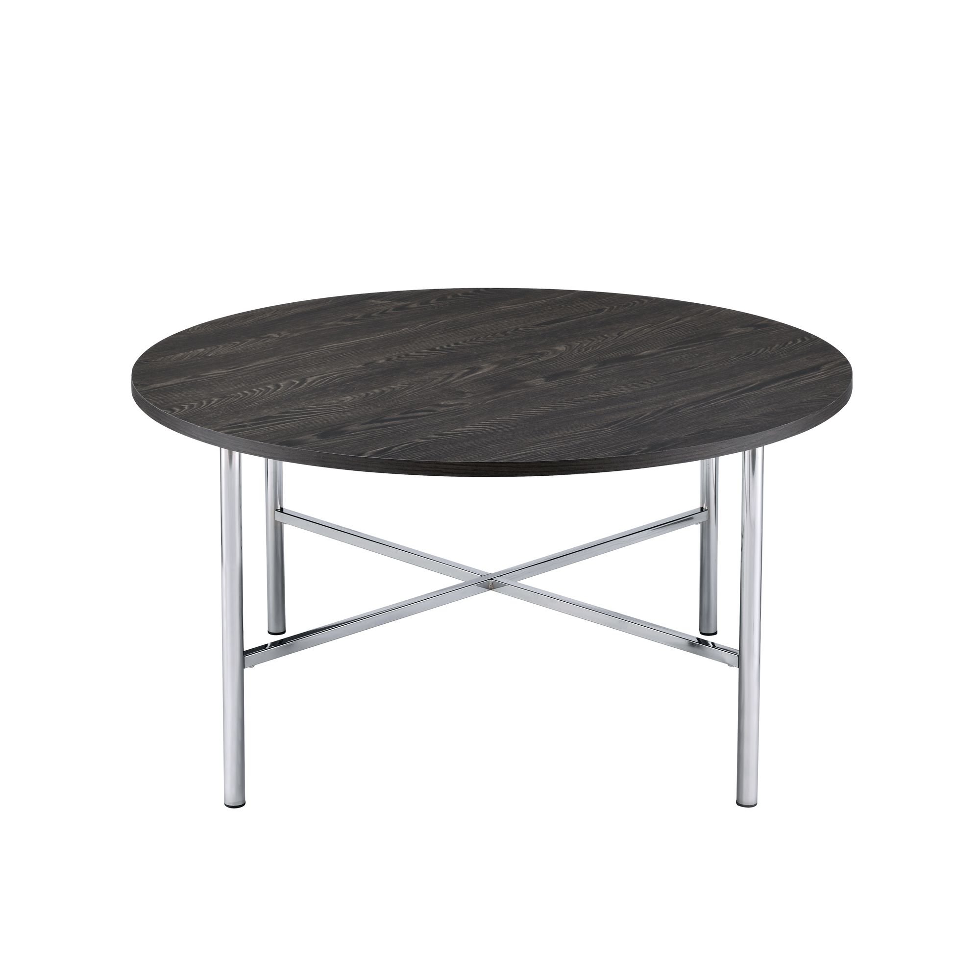 Dakota Charcoal Off Black and Chrome Round 3 Pack Table Set-6