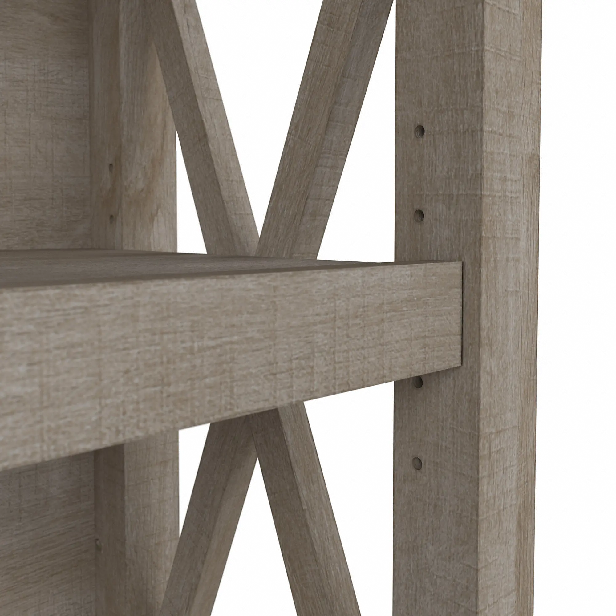 KWB124WG-03 Key West Farmhouse Washed Gray 2-Shelf Bookcase-4